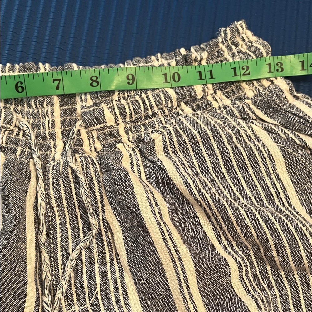 Rewash Blue and White Vertical-Stripe Wide Leg Pants - Picture 3 of 8